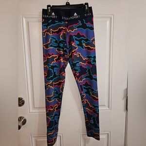 Adidas x Stella Sport Performance Blue Camouflage Leggings Size XS